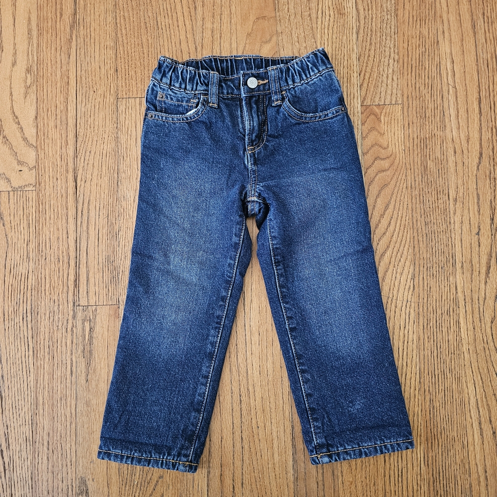 GAP Toddler Boys Cozy Lined Dark Blue Jeans Size 3